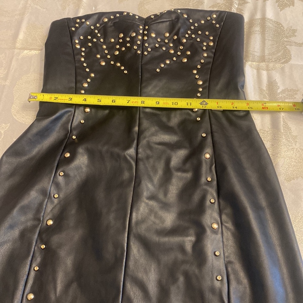 NWT Armani Exchange Black Studded Moto Dress - Picture 7 of 8